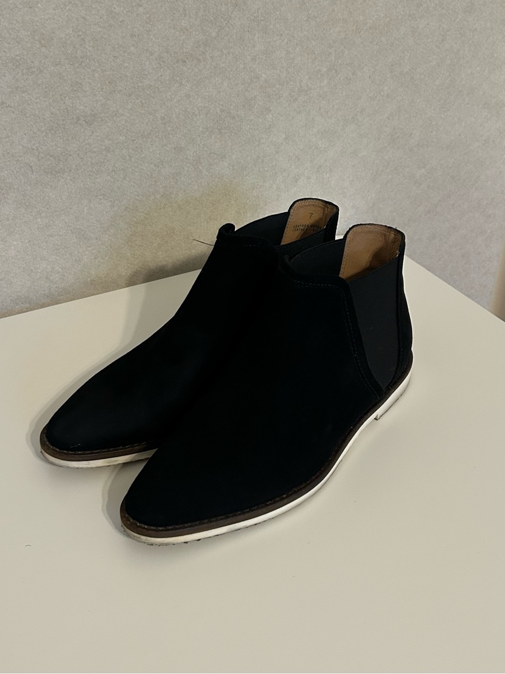 J.Crew Suede Black Booties Leather Boots Size 7